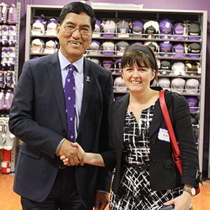 President Amit Chakma with Emily Abrams Ansari